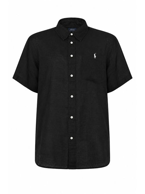 Camicia over in lino a maniche corte Black POLO RALPH LAUREN | 211A96160005